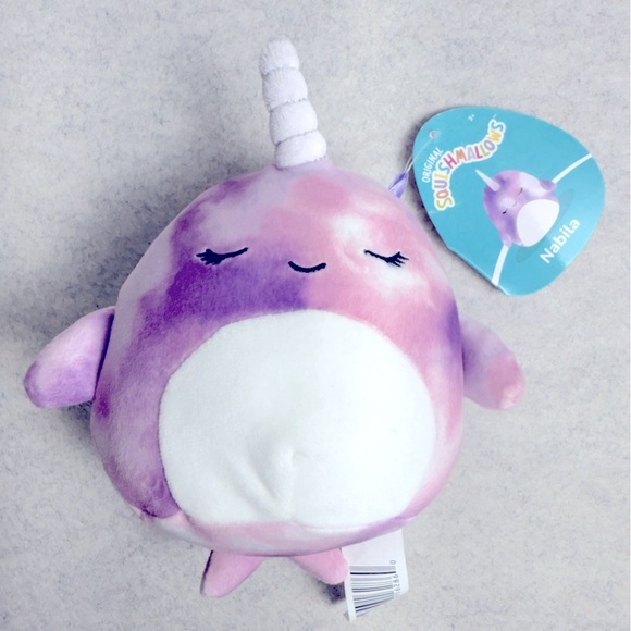 5” Squishmallows Kellytoy Plush Sealife Nabila the Purple Narwhal - Picture 1 of 4